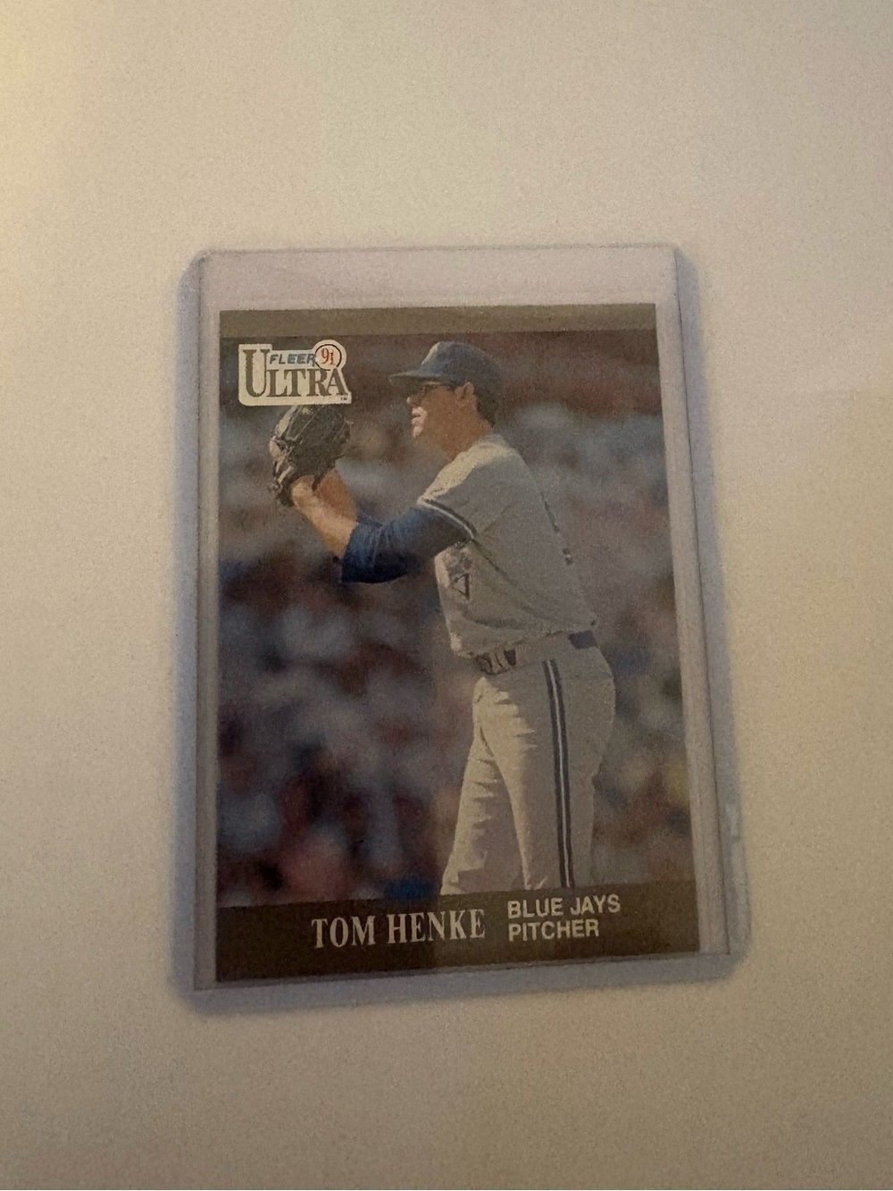 White Baseball Card Display Sleeve - Clear Front